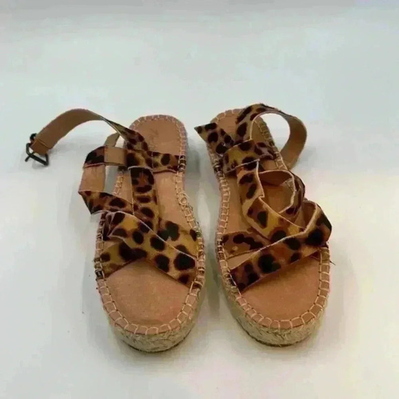 Madewell Shoes - MADEWELL Leather Leopard Print Sandals. Size 6.5.